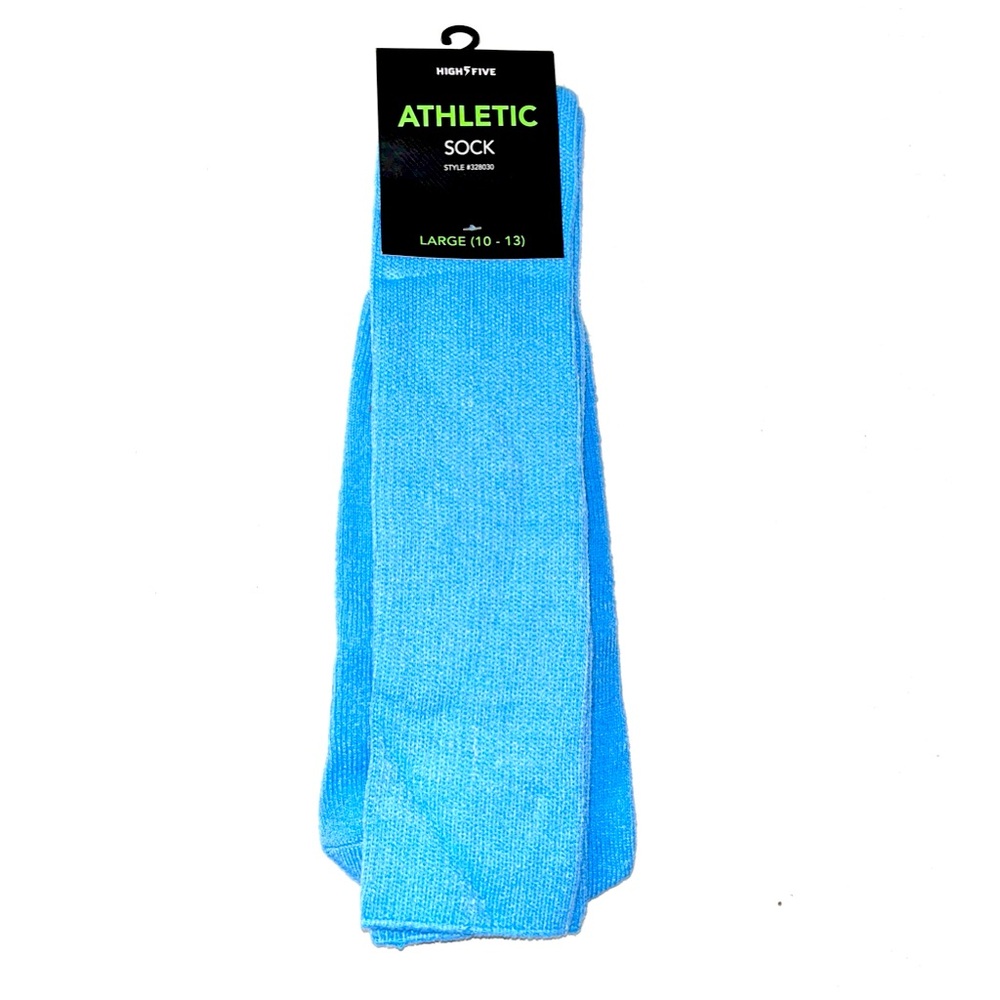 High Five Athletic Tube Socks Sky Blue Large Adults 10-13 NEW‎ 328030